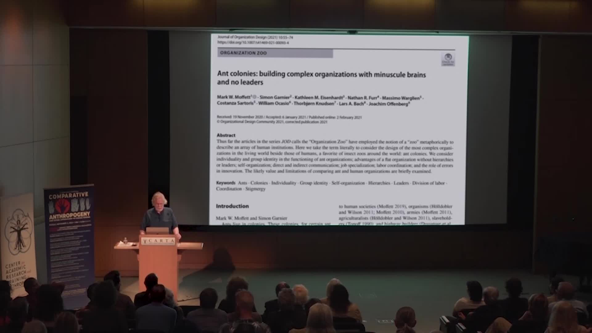 Thumbnail image for UCTV: CARTA: Comparative Anthropogeny - Social Complexity: Why Modern Humans are More Like Ants Than Chimpanzees with Mark Moffett