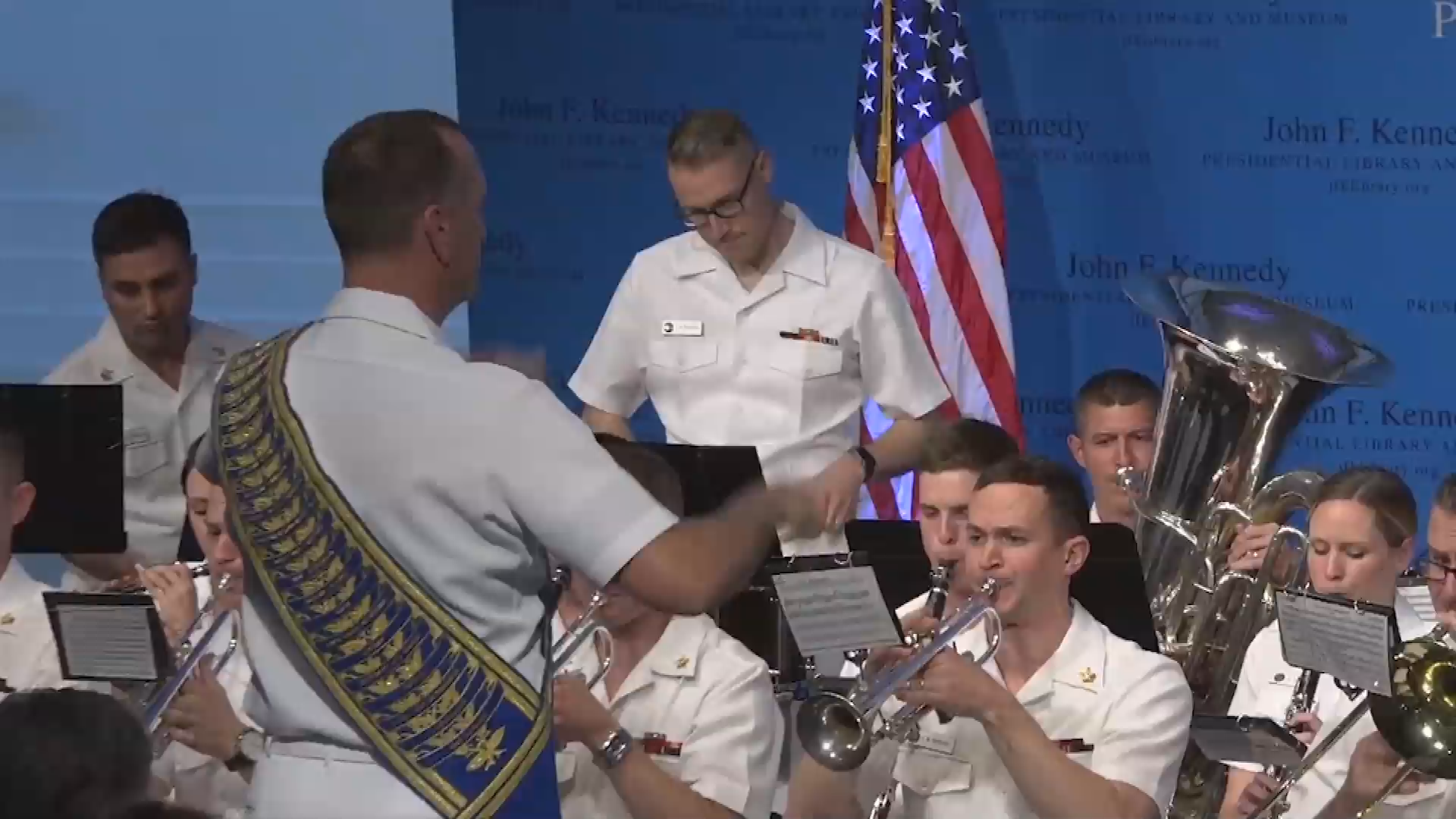 Thumbnail image for JFK Library: U.S. Navy Band plays for JFK100 Centennial Celebration